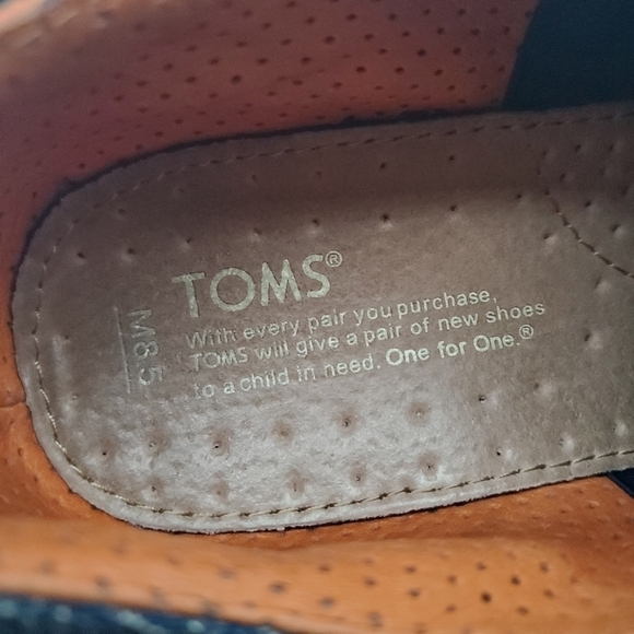 Toms Denim Wingtip Oxfords Men’s Size 8.5M Shoes - Picture 14 of 15